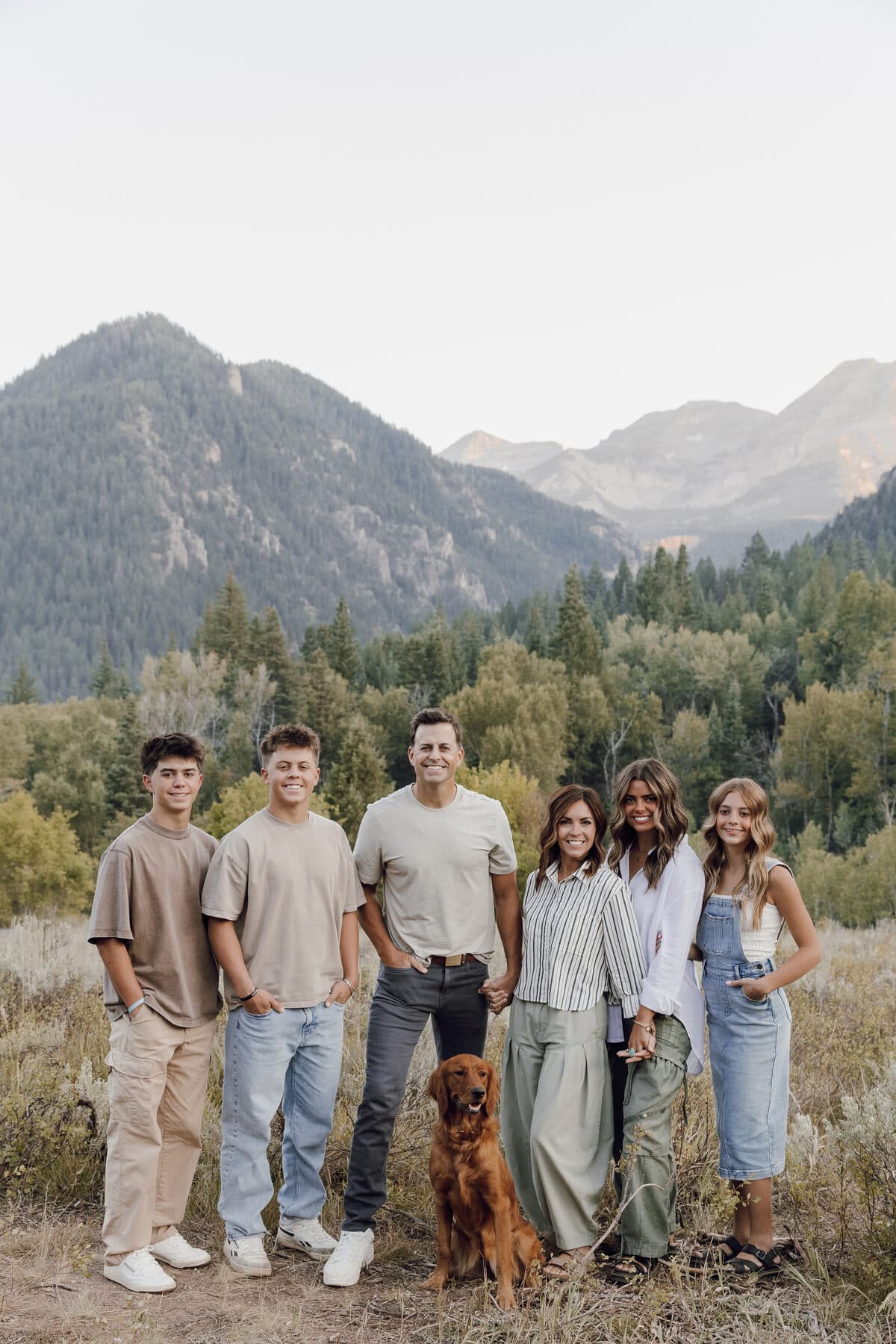 The Dabo Family — Tyler, Jamie, and their four children in the mountains